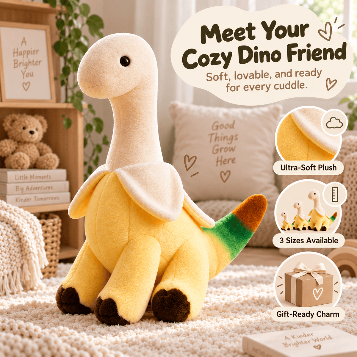 Cozy Dino Plush – Soft Long-Neck Dinosaur Stuffed Animal